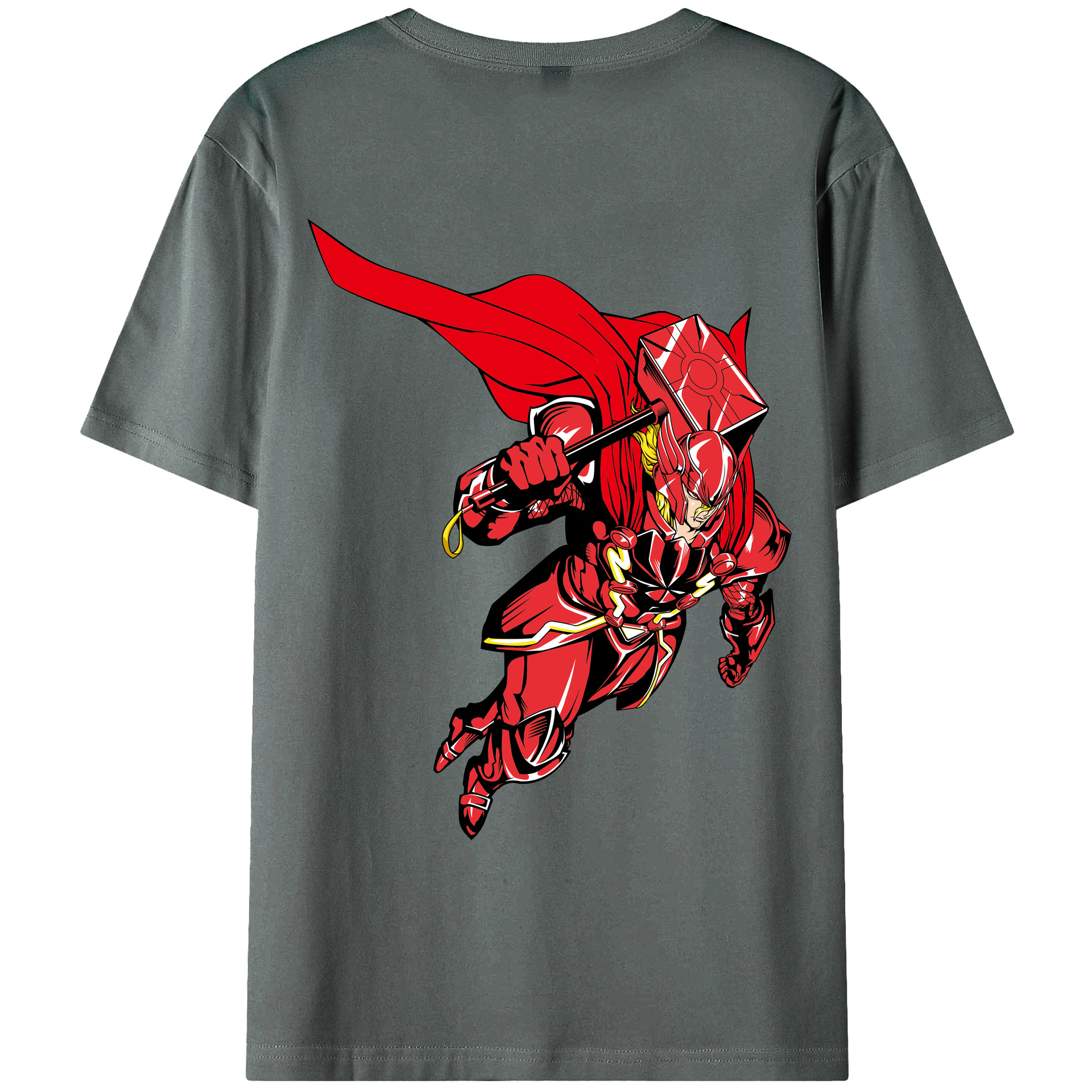 （画像用） アベンジャーズ The Avengers 綿100％ メンズ半袖Tシャツ（バックプリント） 通気性